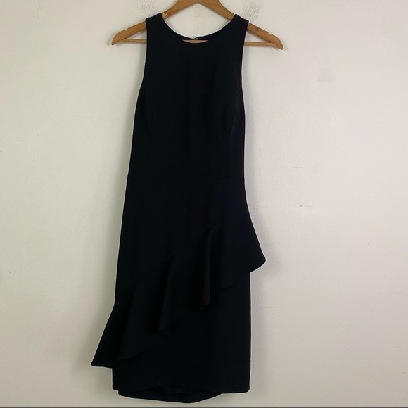 AIDAN BY AIDAN MATTOX black ruffle open back mini dress - Picture 6 of 10